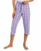 Muk Luks Printed Capri Pajama Pant Purple Size Medium